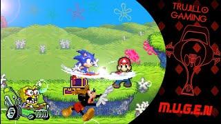 MUGEN Spongebob & Sonic Vs Super Better Mario & Mickey Mouse