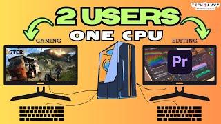 2 computers with 1 CPU  | 2 MONITOR 2 Keyboard 2 Mouse 1 CPU  | #aster #multiwork