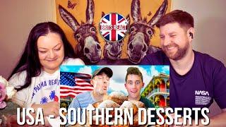 BRITS REACT | Authentic Southern Desserts | BLIND REACTION