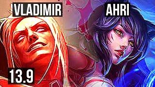 VLAD vs AHRI (MID) | 8/0/0, 2.5M mastery, 600+ games, Legendary | KR Master | 13.9