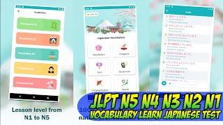 How To Use JLPT N5 N4 N3 N2 N1 Vocabulary Learn Japanese Test Android APPS