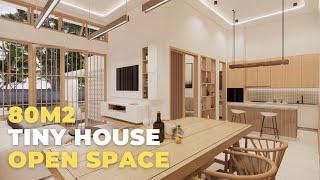 RUMAH MUNGIL NYAMAN UNTUK KELUARGA 80M2 I TINY HOUSE 80SQM - JASA ARSITEK ONLINE