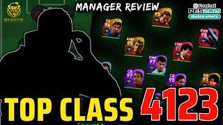 TOP CLASS 4123 MANAGER REVIEW | ONE OF THE BEST WINGPLAY MANAGERS RIGHT NOW IN PES 2021 MOBILE