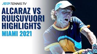 Carlos Alcaraz vs Emil Ruusuvuori Highlights | Miami Open 2021