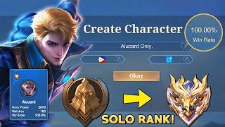 100% WIN RATE FROM WARRIOR TO MYTHIC SOLO RANK - ALUCARD ONLY!!  (hardest challenge)