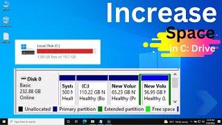 How to Increase C Drive Space in Windows 10 | Extend C Drive Space | 2023