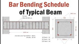 Bar Bending Schedule of Beam | How to Make BBS of Beam in Simple Method |