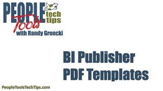 BI Publisher PDF Templates