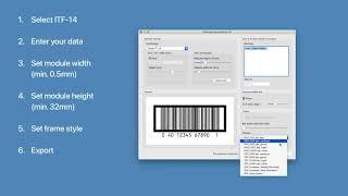 How to create an ITF 14 barcode with bearer bars and frame