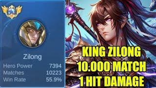 RAJA ZILONG 10.000 MATCH NGAJARIN CARA 1 HIT MAIN ZILONG -  TOP GLOBAL ZILONG MOBILE LEGENDS