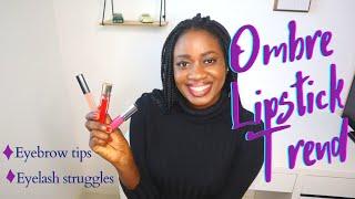 OMBRE LIPSTICK TIKTOK TRENDS//EASY BROWS FIXING TIPS #makeuptutorial