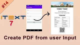 Create PDF from user Input | iText 7 Android and Java tutorial | itext android tutorial | Invoice