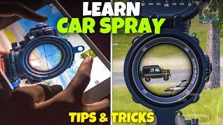 CAR SPRAY TIPS AND TRICKS IN PUBG MOBILEBGMI BATTLEGROUNDS MOBILE INDIA UPDATE 1.5 NEW SETTINGS