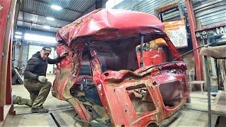 MERCEDES CAB REPAIR AFTER A HARD ACCIDENT. TRUCK BODY REPAIR