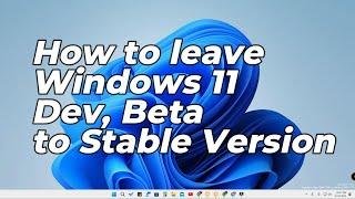 How to leave Windows 11 Insider program Dev, beta channel to Stable version without data loss