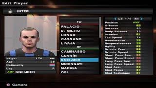 PES 2013 - Inter de Milão - Stats - PS2