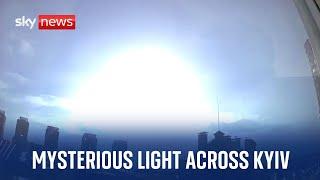Ukraine: Mysterious bright light across Kyiv night sky