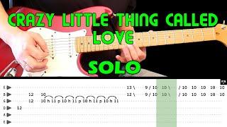 CRAZY LITTLE THING CALLED LOVE - Guitar lesson - Guitar solo (with tabs) - Queen - fast & slow