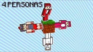 4 PERSONAS EN UN SOLO BLOQUE Pero Cada Uno Tiene UNA GRAVEDAD DIFERENTE!  Minecraft Raptorgamer