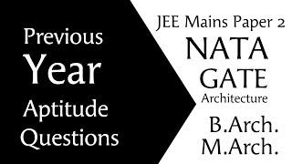 NATA 2021 Previous Year Aptitude Questions | JEE Mains Paper 2 | GATE Architecture | B.Arch.