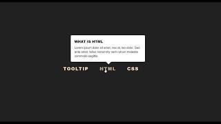 Tooltip CSS On Hover Effects | HTML CSS | No Javascript