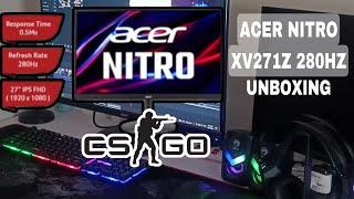 Acer XV271Z 280hz Gaming Monitor Unboxing ASMR - CSGO Test