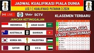 Jadwal putaran 3 - Indonesia vs Arab Saudi - klasemen kualifikasi piala dunia 3024