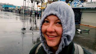 Venice Beach Homeless People in the Rain