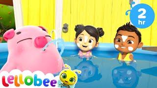 Swimming Pool Splashes! | Baby Nursery Rhymes - Preschool Playhouse Kids Songs