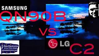 SAMSUNG QN90B MINI LED VS THE LG C2 OLED!  A FEW OF 2022'S BEST TV'S COMPARED VALUE ELECTRONICS