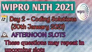 Wipro Elite NLTH Exam 2021 Coding questions& answers||on 30thJanuary Afternoon Slots|placements prep