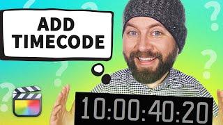 How To Add Timecode In Final Cut Pro X