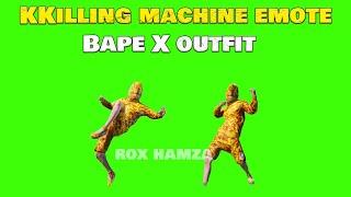 Bape X Outfit  With Killing Machine Emote | Green Screen |PUBG MOBILE | ROX HAMZA