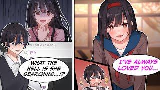 [Manga Dub] I visited my childhood friend, and saw her search history on her computer...!? [RomCom]