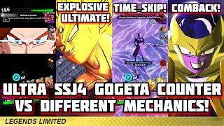 Ultra SSJ4 Gogeta Counter Vs Different Mechanics In Dragon Ball Legends
