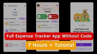 Flutterflow Tutorial For Expense Tracker App In Flutter Without Code | Full Ui Design + Back-end