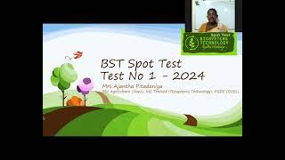 Biosystems Technology | Spot Test | Spot Test No 1 - 2024