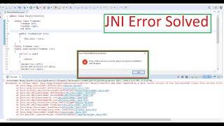 Solved 100%| "JNI error has occurred" |Java | Eclipse | Windows | Room 509