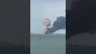 The moment of the explosion of the ferry Conro Trader in the port of Kavkaz on 22.08.24!