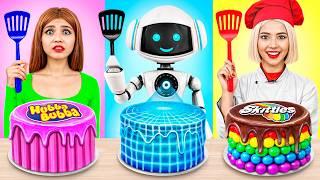 Me vs Grandma Cooking Challenge with a Robot! Cake Decorating Challenge by YUMMY JELLY