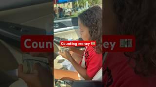 Laya wants to ride so she can count my funds  #money #funny #kids