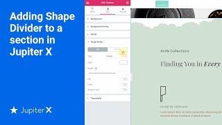 Adding Shape Divider to a section in Jupiter X