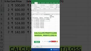 Profit and Loss Calculation in Excel | Excel Tips #exceltips #profitandloss #exceltutorial