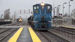 Old Metra Switcher METX# 9 Works MOW As Commuter And CP Freights Pass Franklin Park Illinois #train