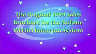 The Original 1994 Sale Brochure for the All New NuTone IM3303 Intercom