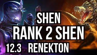 SHEN vs RENEKTON (TOP) | Rank 2 Shen, 600+ games, 6/3/15 | KR Challenger | 12.3