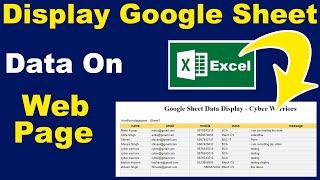 How to display google sheet data on webpage | How to Pull Data From Google Sheets to HTML Table