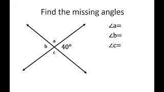 Vertical Angles, Find the Missing Angles