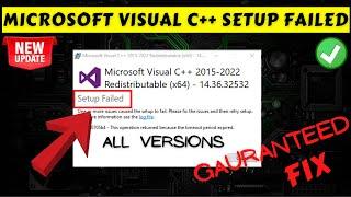 Microsoft Visual C++ setup failed fix