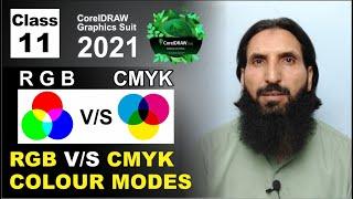 CMYK  & RGB Colour Modes in Coreldraw 2021 | CMYK vs RGB | Class-11 | Al Rafay Computers